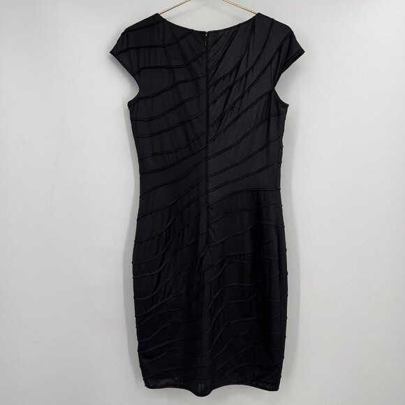 Tadashi Shoji Beaded Bandage Bodycon Cocktail V-neck Midi Dress Women's L - Picture 5 of 12